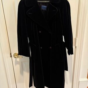 Classic Black Velvet Women's Coat